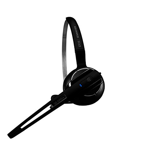 Sennheiser SD Office ML (506009) - Single-Sided DECT Wireless Headset for Desk Phone and Skype for Business Connection, Noise-Cancelling Microphone, Multiple Wearing Styles (Black)