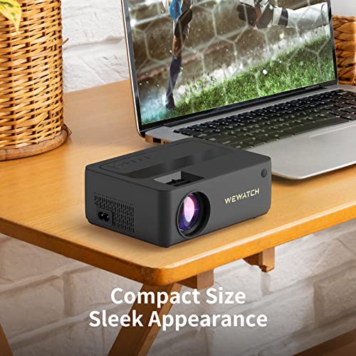 WiFi Bluetooth Projector, WEWATCH Native 1080P Mini Portable Projector, 260" Screen and 5W Speaker, Movie Projector for Outdoor Compatible with TV Stick, HDMI, iOS Android