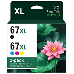 67xl ink cartridges black&color combo pack remanufactured replacement for hp 67 ink hp67 hp67xl for hp 2723 2724 2725 2755 4122 4123 4140 4152 4155 6032 6034 6052 6058 6455 6458 6475