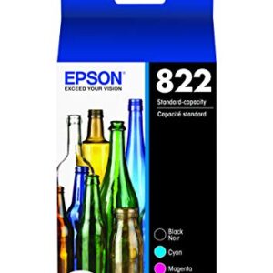 EPSON T822 DURABrite Ultra -Ink Standard Capacity Black & Color -Cartridge Combo Pack (T822120-BCS) & T822 DURABrite Ultra Ink Standard Capacity Black Cartridge (T822120-S)