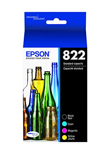 EPSON T822 DURABrite Ultra -Ink Standard Capacity Black & Color -Cartridge Combo Pack (T822120-BCS) & T822 DURABrite Ultra Ink Standard Capacity Black Cartridge (T822120-S)