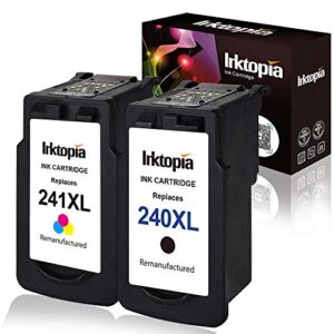 inktopia remanufactured ink cartridges for canon pg-240xl cl-241xl 240 xl 241 xl (1 black 1 tri-color) for canon pixma mg3620 ts5120 mg3520 mg3600 mg3220 mx472 mx522 mx532 mx432 mx512 printer