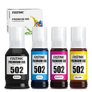compatible epson 502 refill ink bottles,high capacity,4 pack,replacement for ecotank et-2760 et-4760 et-3760 et-2700 et-2750 et-3700 et-3710 et-15000 et-3750 et-4750 printer (regular ink)