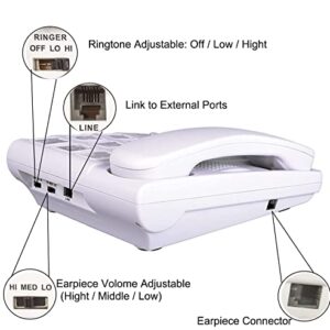 Big Button Phone for Seniors, 9 Pictured Big Buttons,Extra Loud Ringer,Wired Simple Basic Landline Telephone for Visually Impaired Old People with Large Easy Buttons, Emergency House Phones