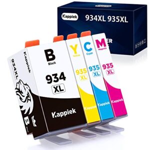 kappiek 934xl 935xl compatible ink cartridge replacement for hp 934 and 935 ink cartridges for hp officejet pro 6830 6230 6815 6835 6812 6820 6220 printer (1 black, 1 cyan, 1 magenta, 1 yellow)