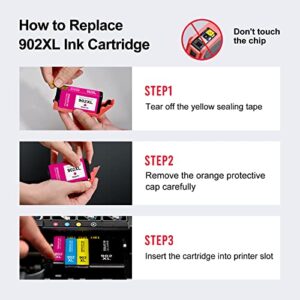 LEMERO 902XL Ink Cartridges Compatible Ink Cartridge Replacement for HP 902XL 902 902 XL Work with OfficeJet Pro 6978 6954 6968 6975 6958 6950 6970 6960 6962 (Black, Cyan, Magenta, Yellow, 4-Pack)