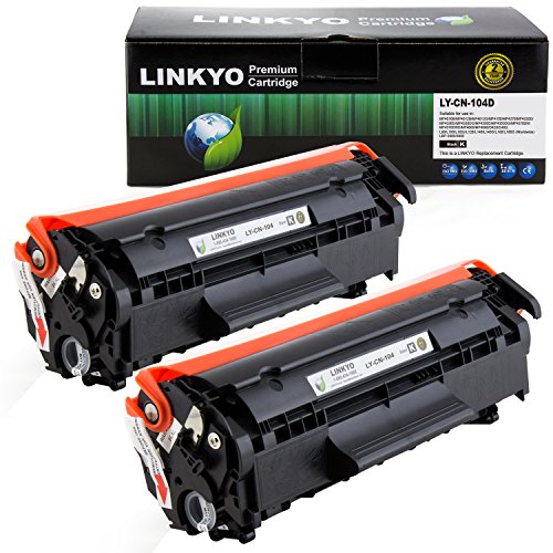 LINKYO Compatible Toner Cartridge Replacement for Canon 104 (Black, 2-Pack)