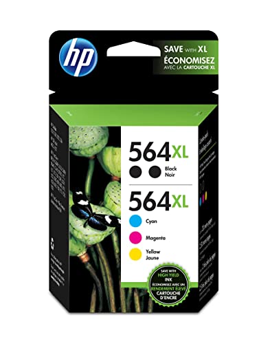 HP 564XL High Yield Black and Cyan/Magenta/Yellow Color Ink Cartridges (F6V09FN#140), CVP Value Combo 5/Pack