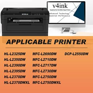 v4ink 4PK Compatible TN760 Toner Cartridge Replacement for Brother TN760 TN730 TN770 High Yield Toner for MFC-L2690DW MFC-L2717DW MFC-L2710DW MFC-L2750DW HL-L2325DW HL-L2350DW HL-L2390DW HL-L2395DW