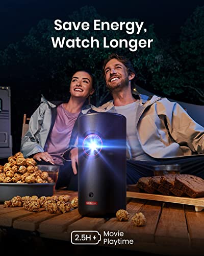 Nebula Anker Capsule 3 Laser 1080p, Smart, Wi-Fi, Mini Projector, Black, Portable Projector, Laser Projector, Autofocus, 120-Inch Picture, Built-in Battery, 2.5 Hours of Playtime (Renewed)