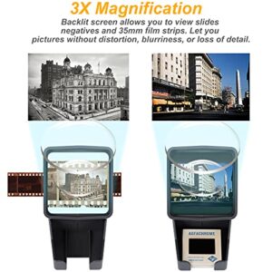 35mm Slide Viewer, Film Negative and Slide Viewer with 3X Magnification and LED Lighted Illuminated Viewing, USB Powered