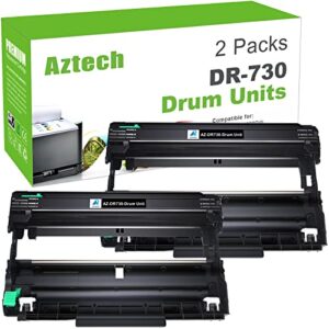 aztech compatible drum unit replacement for brother dr730 dr-730 dr 730 for mfc-l2710dw mfc-l2750dw hl-l2395dw hl-l2370dw hl-l2350dw hl-l2390dw dcp-l2550dw mfc-l2750dwxl printer (black 2-pack)