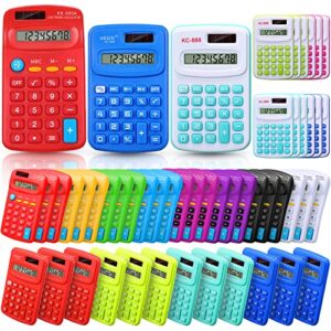48 pcs pocket calculator bulk small basic calculator 4 function calculator battery powered calculator 8 digit display calculator pocket size for students kids school home office supplies, 3 styles