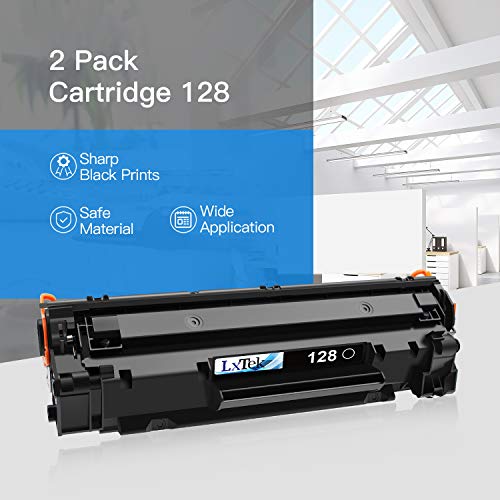 LxTek Compatible Toner Cartridge Replacement for Canon 128 CRG128 to use with ImageCLASS D530 D550 MF4570dw MF4570dn MF4770n FaxPhone L190 L100 Printer Tray (Black, 2 Pack)