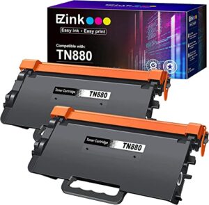 e-z ink (tm) compatible tn880 super high yield toner cartridge replacement for brother tn880 tn-880 tn 880 mfc-l6900dw hl-l6200dw mfc-l6700dw mfc-l6800dw hl-l6200dwt hl-l6300dw printer（2 black）