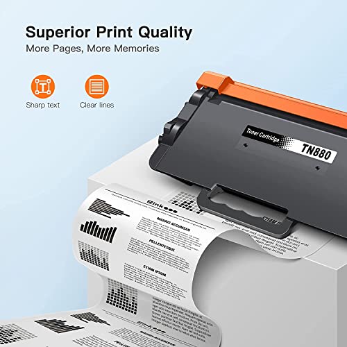 E-Z Ink (TM) Compatible TN880 Super High Yield Toner Cartridge Replacement for Brother TN880 TN-880 TN 880 MFC-L6900DW HL-L6200DW MFC-L6700DW MFC-L6800DW HL-L6200DWT HL-L6300DW Printer（2 Black）