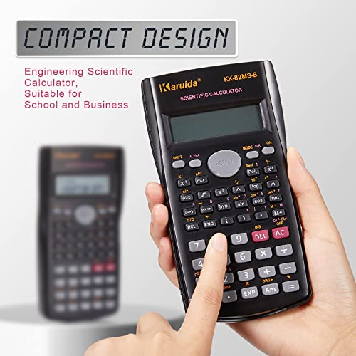 2 Line Engineering Scientific Calculator Function Calculator Calculator Large Display Math Calculator for Student Teacher Classroom High School College School Business Offices Black (10 Pieces)