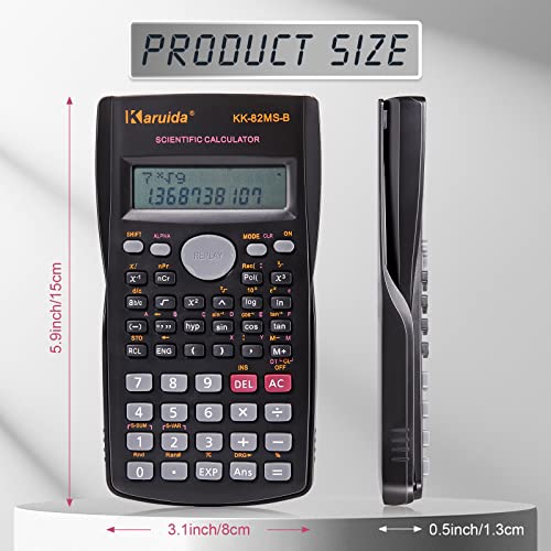 2 Line Engineering Scientific Calculator Function Calculator Calculator Large Display Math Calculator for Student Teacher Classroom High School College School Business Offices Black (10 Pieces)