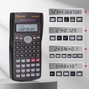 2 Line Engineering Scientific Calculator Function Calculator Calculator Large Display Math Calculator for Student Teacher Classroom High School College School Business Offices Black (10 Pieces)