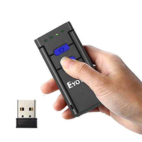 Eyoyo Mini 1D Wireless Barcode Scanner Bluetooth,3-in-1 Bluetooth&2.4G Wireless&Wired Connection, Portable Inventory Bar Code Reader Compatible with iPhone, Android, Windows, Mac Tablets or Computers