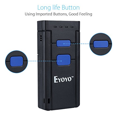 Eyoyo Mini 1D Wireless Barcode Scanner Bluetooth,3-in-1 Bluetooth&2.4G Wireless&Wired Connection, Portable Inventory Bar Code Reader Compatible with iPhone, Android, Windows, Mac Tablets or Computers