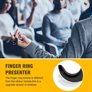 Presentation Clicker USB Rechargeable Powerpoint Clicker, Finger Ring RF 2.4GHz Wireless Presenter Remote Clicker for Powerpoint Presentations for Mac Laptop PC