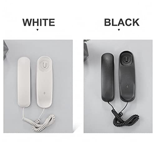 Landline Phone for Home, Corded Phone, Mini Phone, Use HD Call IC Chip, Used in Hotel, Office, Bank Call Center (White)