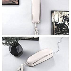 Landline Phone for Home, Corded Phone, Mini Phone, Use HD Call IC Chip, Used in Hotel, Office, Bank Call Center (White)