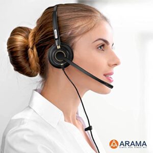 Arama Cisco Phone Headset with Noise Canceling Microphone Mute Switch Telephone Headset Compatible with Cisco IP Phones: 6941, 7841, 7861, 7941, 7942, 7945, 7960, 7961, 7962, 7965, 8811, 8841, 8845