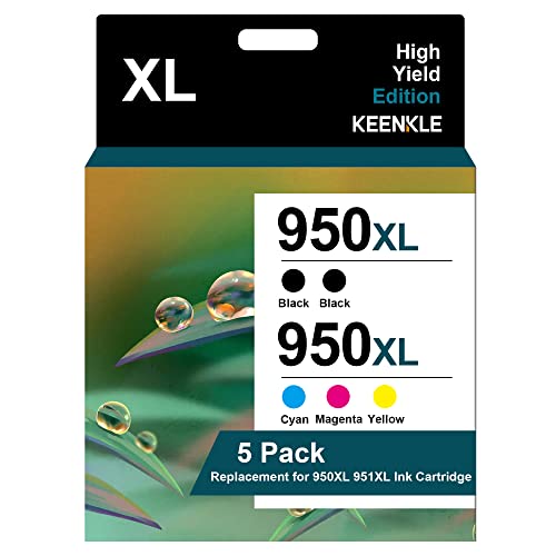 950XL 951XL Ink Cartridges (5 Pack) Replacement for HP 950XL 951XL Combo Work with Pro 8600 8610 8620 8625 8100 8630 8660 Printer