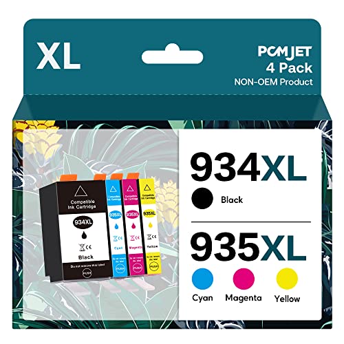 PCMJET 934XL and 935XL Ink Cartridges Compatible for hp 934 935 Combo Pack Work with Officejet Pro 6830 6230 6835 6812 6815 6820 6220 6800