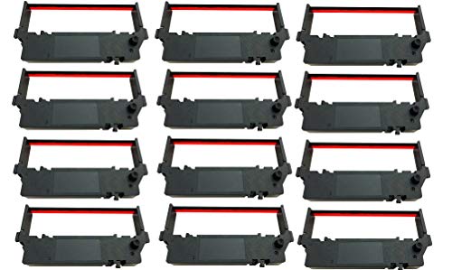 12 PACK SP-700 Ribbon Ink Cartridge Quality BLACK and RED Compatible with STAR Printer RC-700BR, SP700, 712, 742