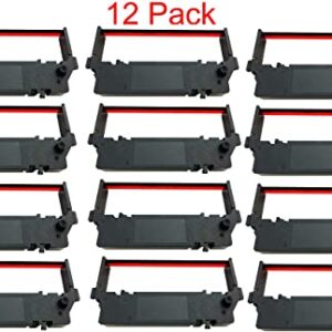 12 PACK SP-700 Ribbon Ink Cartridge Quality BLACK and RED Compatible with STAR Printer RC-700BR, SP700, 712, 742