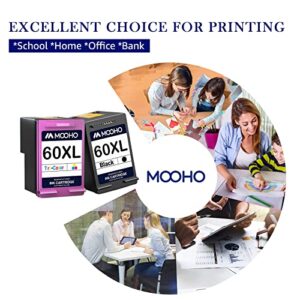 Mooho Remanufactured Ink Cartridge Replacement for HP 60 XL 60XL Combo Pack CC641WN CC644WN for PhotoSmart D110a C4680 Deskjet D2680 D1660 D2530 F2430 F4210 Printer (1 Black, 1 Color)