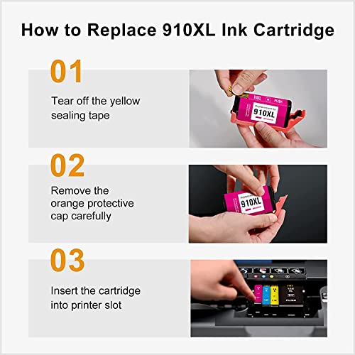 InkNI 910XL Ink Cartridges Remanufactured Ink Cartridge Replacement for HP 910XL 910 XL Combo Pack for 8022 8020 8025 8015 8031 8028 8035 8024 8033 Printer (Black Cyan Magenta Yellow)