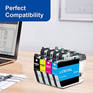 LC3013 4PKS High Yield Compatible Ink Cartridge Replacement for Brother LC3013 LC3011 LC-3013 Compatible with MFC-J895DW MFC-J491DW MFC-J497DW MFC-J690DW (1 Black, 1 Cyan, 1 Magenta, 1 Yellow)