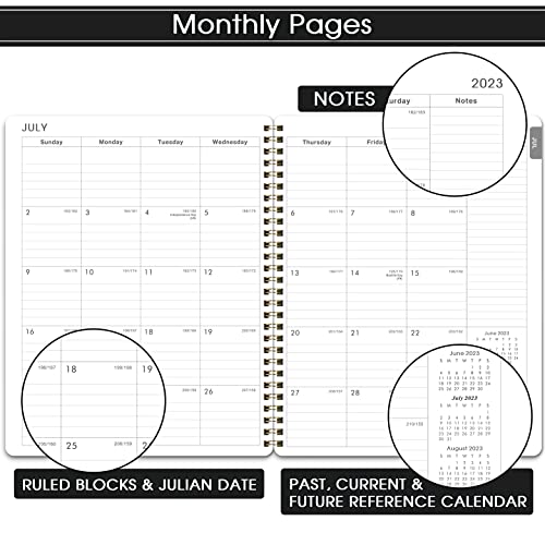 Planner 2023-2024 - Academic Planner 2023-2024 from Jul.2023 - Jun.2024, 2023-2024 Planner Weekly & Monthly with Tabs, 8" x 10", Flexible Cover, Thick Paper, Twin-Wire Binding, Perfect Daily Organizer - Black