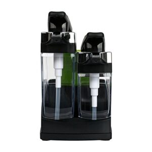 Casabella Sink Sider Duo Soap Dispensers with Sponge, Black and Chrome Plating
