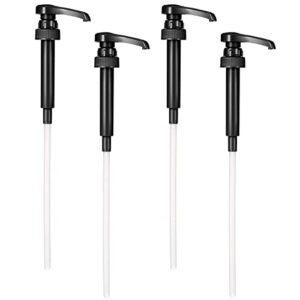 Black Pump Coffee Syrup Pumps - 4 Pcs Coffee Creamer Pump Dispenser Milk Pump for Gallon Black Cherry Juice Bottle Pumps Soda Can Pump - Ketchup Can Pump Half Gallon Pump Squirt Bottle Pump Reluen