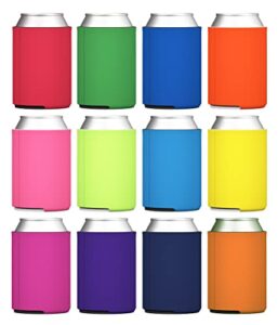 tahoebay blank beer can coolers, plain bulk collapsible foam soda cover coolies, personalized sublimation sleeves for weddings, bachelorette parties, htv projects (multicolor)