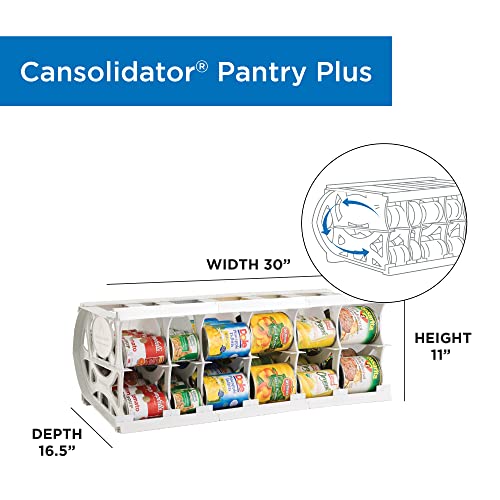 Cansolidator Pantry Plus Stores 60 cans | Rotate Cans First in First Out | Canned Food Organizer for Pantry | Canned Food Storage | Organize Your Kitchen and Pantry