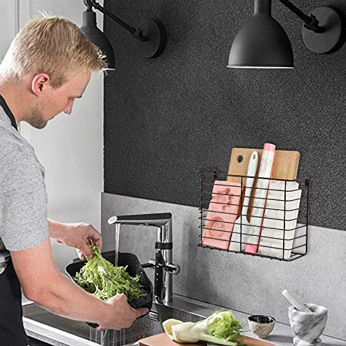 TreeLen 2PK- Kitchen Cabinet Organizer for Cutting Boards Over The Cabinet Organizer Wall Door Mount Foil Holders Rack for Kitchen Bathroom Pantry-Bronze …