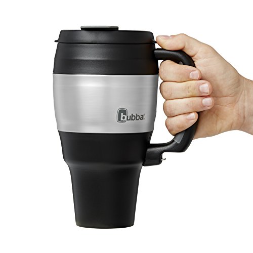 Bubba Brands Travel Mug with SnapSeal Spill-Proof Lid, Double-Wall Insulated Reusable Coffee Cup or Water Bottle with Bottle Opener, BPA-Free, Keeps Drinks Hot or Cold for Hours, 34oz Black