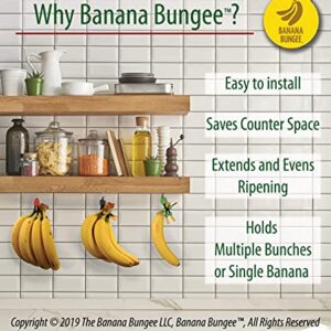 Banana Bungee Black Banana Holder Gadget, Made in USA; Holds Multiple Bunches or Single Bananas