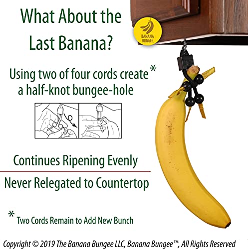 Banana Bungee Black Banana Holder Gadget, Made in USA; Holds Multiple Bunches or Single Bananas