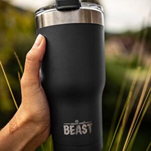 Beast 30 oz Tumbler Stainless Steel Vacuum Insulated Coffee Ice Cup Double Wall Travel Flask (Matte Black)