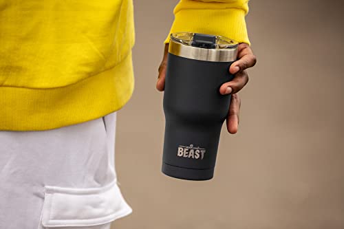 Beast 30 oz Tumbler Stainless Steel Vacuum Insulated Coffee Ice Cup Double Wall Travel Flask (Matte Black)