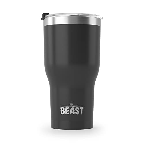 Beast 30 oz Tumbler Stainless Steel Vacuum Insulated Coffee Ice Cup Double Wall Travel Flask (Matte Black)