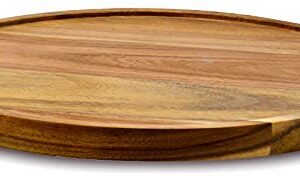 10" Acacia Wood Lazy Susan Organizer Kitchen Turntable for Cabinet Pantry Table Organization