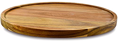 10" Acacia Wood Lazy Susan Organizer Kitchen Turntable for Cabinet Pantry Table Organization